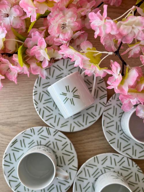 Tamina Desen2 8 Parça 4 Kişilik Kahve Fincanı 90cc