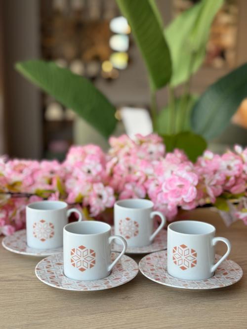 Tamina Desen3 8 Parça 4 Kişilik Kahve Fincanı 90cc