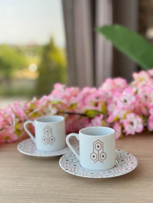 Tamina Desen4 8Parça 4 Kişilik Kahve Fincanı 90cc