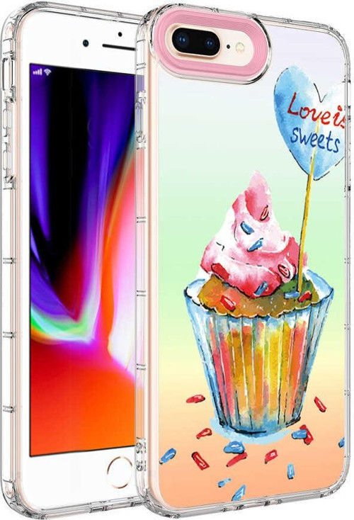 Apple iPhone 7 Plus Kılıf Renkli Desenli Sert Silikon Korn Kılıf NO15