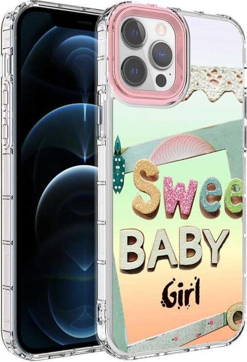 iPhone 12 Pro Max Kılıf Renkli Desenli Sert Silikon Korn Kılıf NO10