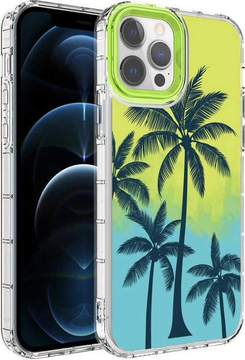 iPhone 12 Pro Max Kılıf Renkli Desenli Sert Silikon Korn Kılıf NO8