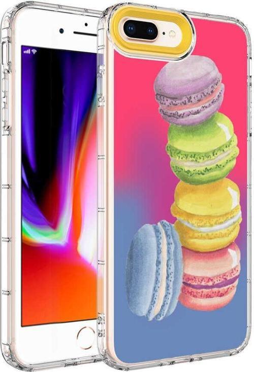 iPhone 8 Plus Kılıf Renkli Desenli Sert Silikon Zore Korn Kılıf NO12