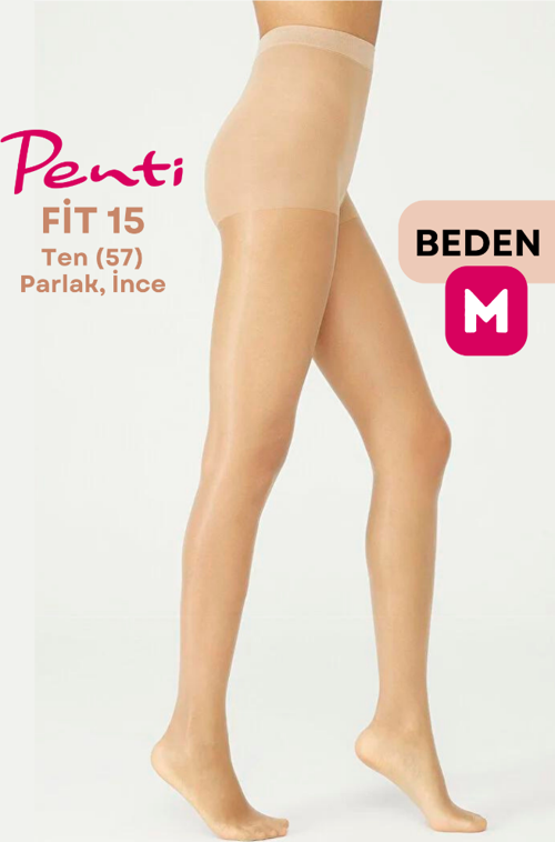 Fit 15 Den Parlak İnce Külotlu Çorap Ten/Nude (57) - 2 Numara Medium