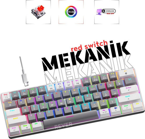 Mekanik Oyuncu Klavyesi Red Switch Rgb Led Işıklı Kablolu Gaming Klavye