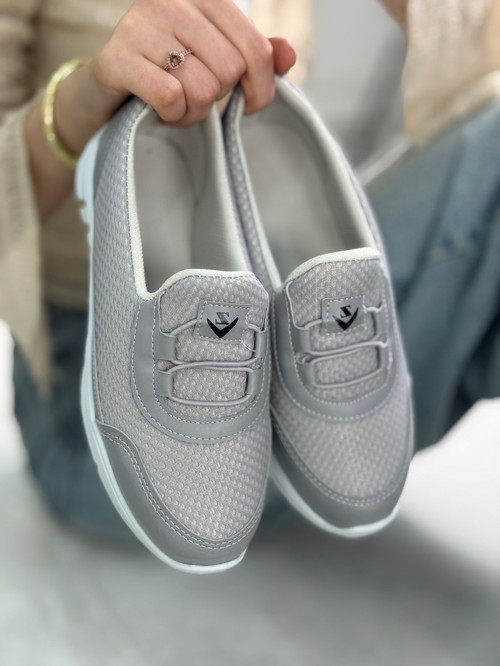 Günlük Kadın Spor Ayakkabı Lastik Bağcık Fileli Hava Alabilen Rahat Kaymaz Taban Sneaker 3005
