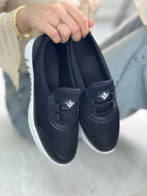 Günlük Kadın Spor Ayakkabı Lastik Bağcık Fileli Hava Alabilen Rahat Kaymaz Taban Sneaker 3005