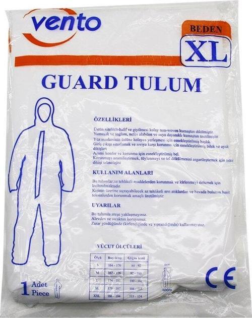 VENTO XL GUARD KORUYUCU TULUM BEYAZ - HAFİF - NON-WOVEN KUMAŞ BOY: 179-187CM - GÖĞÜS: 108-115CM