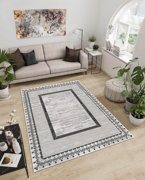 Dijidekor Işıltı Koleksiyonu Model102 Süngerli Dijital Baskılı Saçaksız Mutfak Halısı Yolluk