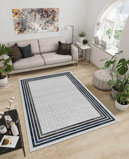Dijidekor Işıltı Koleksiyonu Model44 Süngerli Dijital Baskılı Saçaksız Mutfak Halısı Yolluk