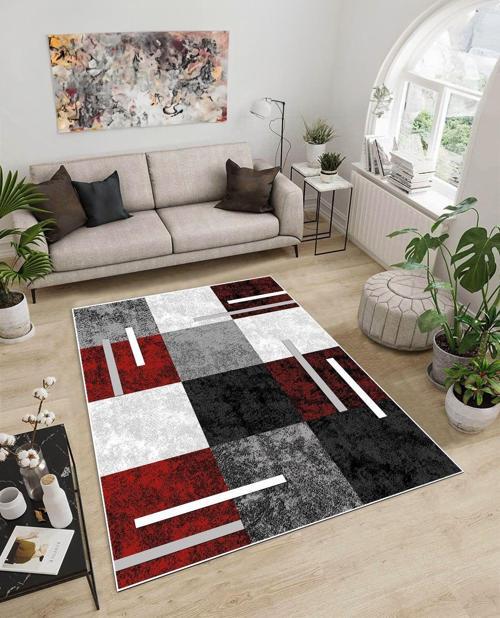 Dijidekor Işıltı Koleksiyonu Model105 Süngerli Dijital Baskılı Saçaksız Mutfak Halısı Yolluk