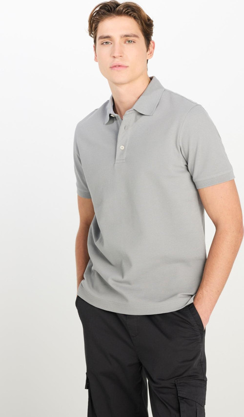 Erkek Regular Fit Pamuklu Gri Polo Yaka T-Shirt - L2510551035