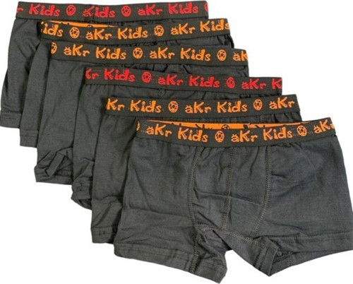 Erkek Çocuk Siyah Pamuklu Elastan Boxer 5 Li Paket