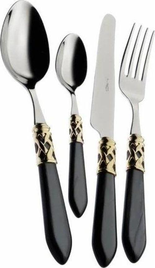 Aladdin Siyah Gold Paslanmaz Çelik 75 Parça Çatal Kaşık Bıçak Seti P319.321864