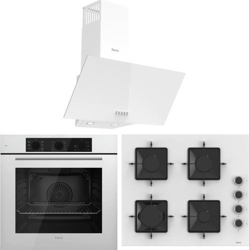 FlowArt QBL62CB - SS206 - D087 7 Prog. Mekanik Turbo Ankastre Set - Beyaz