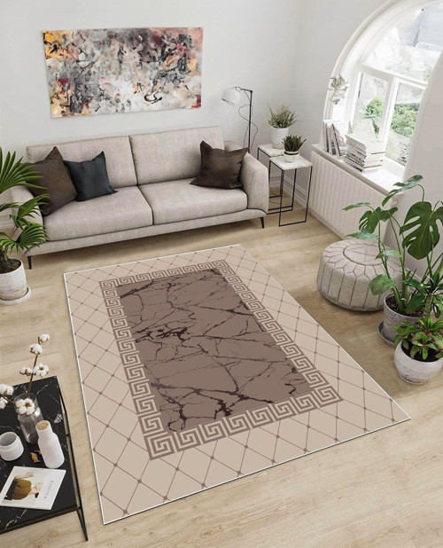 Dijidekor Işıltı Koleksiyonu Model50 Süngerli Dijital Baskılı Saçaksız Mutfak Halısı Yolluk