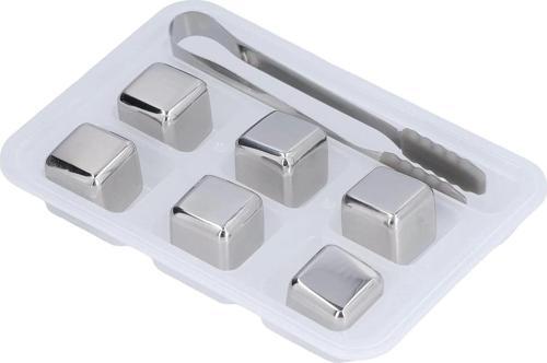 6'lı Çelik Metal Kaplama Viski Taşı Soğutma Buz Küpü