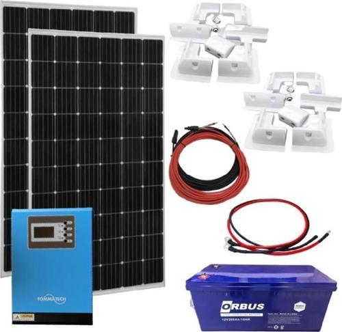 Güneş Enerjisi Karavan Solar Paketi 1kva Mppt İnverter 205w Güneş Paneli