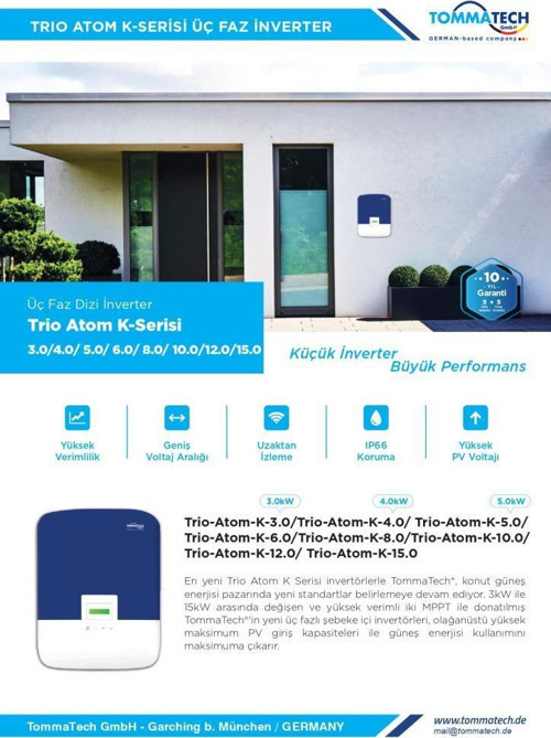 Trio Atom K 10.0kW Üç Faz İnverter