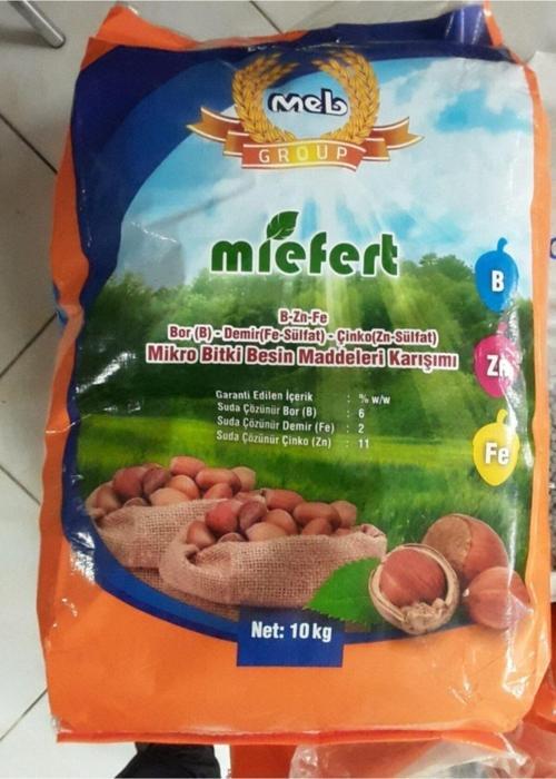 5 Adet Miefert Bzn Fe Mikro Bitki Besin Maddeleri Karışımı Gübre 5 X 10 Kg