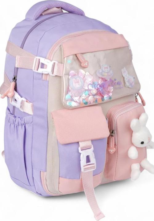 Relaxion 2175-1460 İthal Kore Tarzı Unisex Çocuk İlkokul Sırt Çantası - NKT02175-lila-TEKEBAT