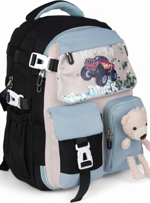 Relaxion 2175-1460 İthal Kore Tarzı Unisex Çocuk İlkokul Sırt Çantası - NKT02175-siyah-TEKEBAT