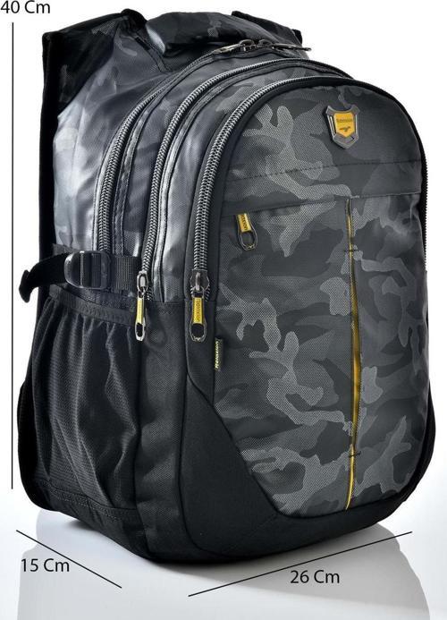 1553-2235 Unisex Anatomik Yarasa Sırt Okul Çantası - NKT01553-gri-TEK EBAT
