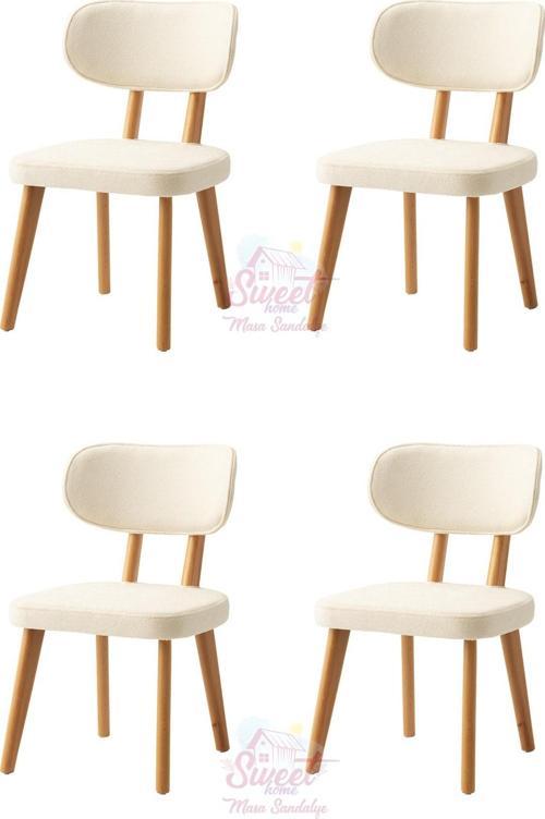 Masal Ahşap Gürgen Sandalye  4 Lü Set Cafe,Restaurant,Mutfak,Salon,Yemek Odası Sandalyesi 