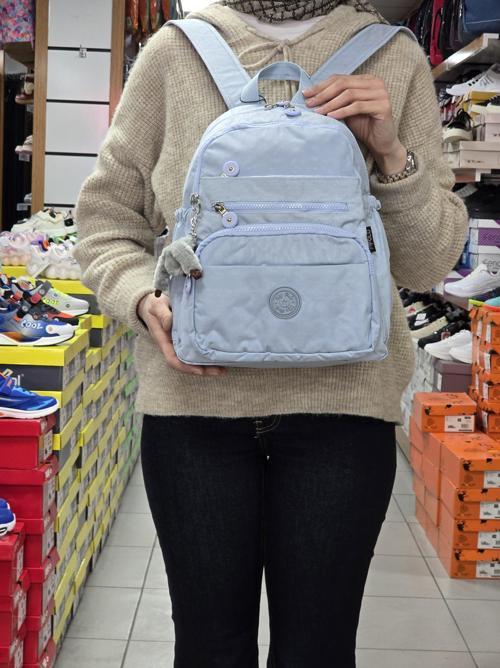2113-8745 Kadın Krinkıl Kumaş Çok Gözlü Astarlı Petli Su Geçirmez Günlük Mini Sırt Çantası - NKT02113-Bebe-Mavisi-TEKEBAT