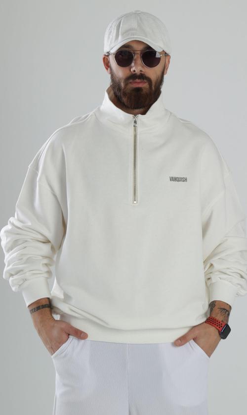 Oversize Beyaz Hoodie