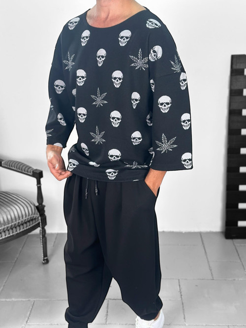 Kurukafa Desenli Bohem Sweat