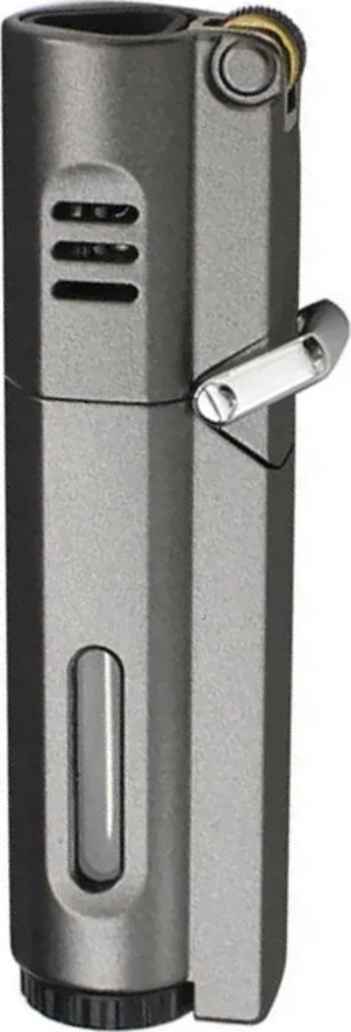 PremiumQuality Parlak Gunmetal 3 Torch Pürmüz Metal Puro Çakmağı