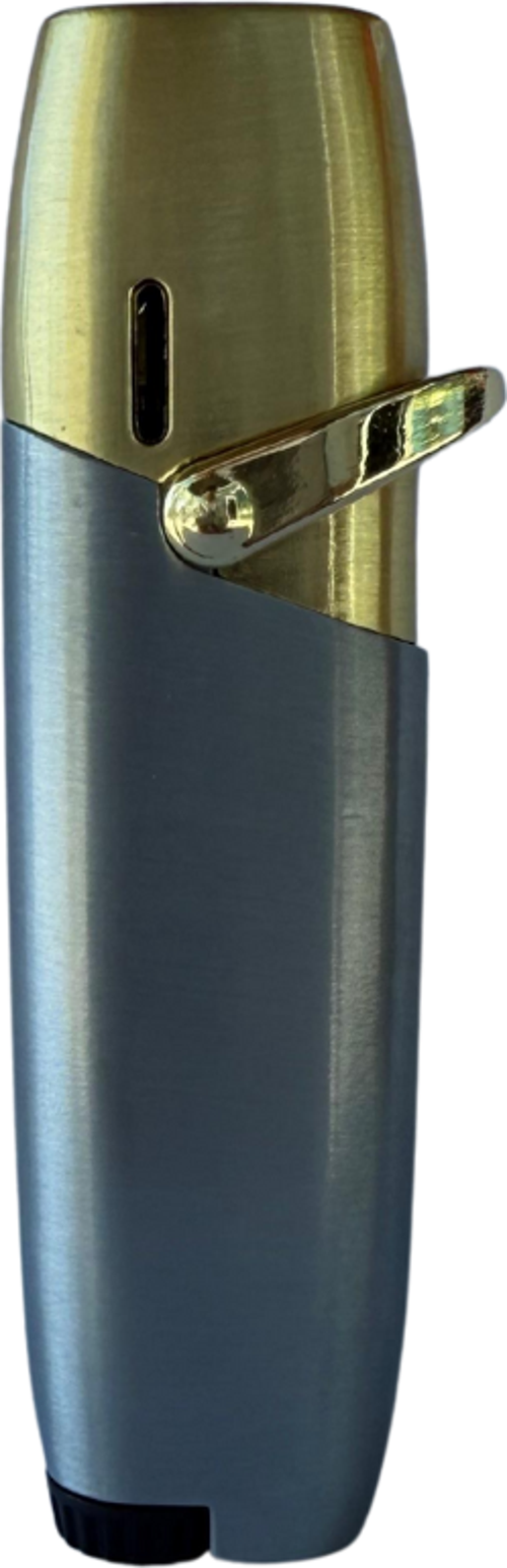 PremiumQuality Tek Torch Pürmüz Gümüş Metal Puro Çakmağı