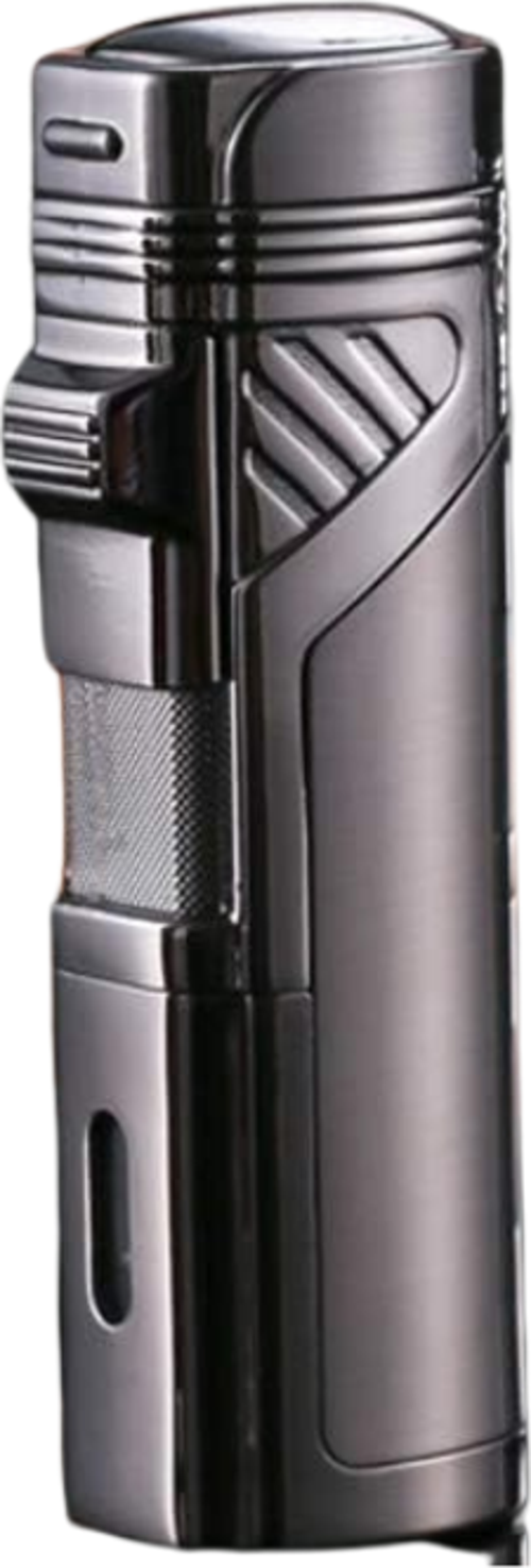 4 Torch Pürmüz Gunmetal Dahili Delicili Metal Puro Çakmağı