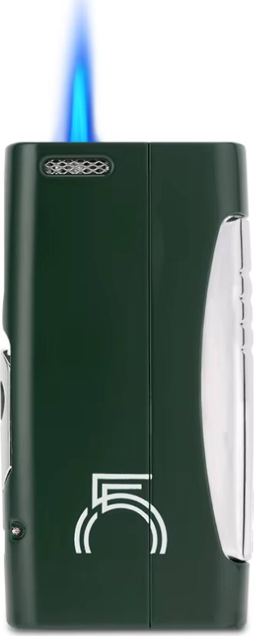 Tek Torch Pürmüz 55. Yıl Özel Üretim Dahili Delicili Yeşil-Gümüş Puro Çakmağı