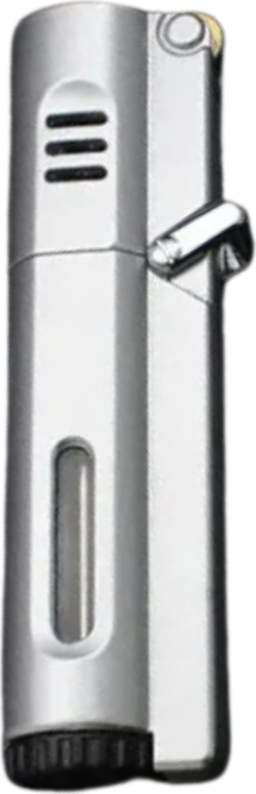PremiumQuality Gümüş 3 Torch Pürmüz Metal Puro Çakmağı