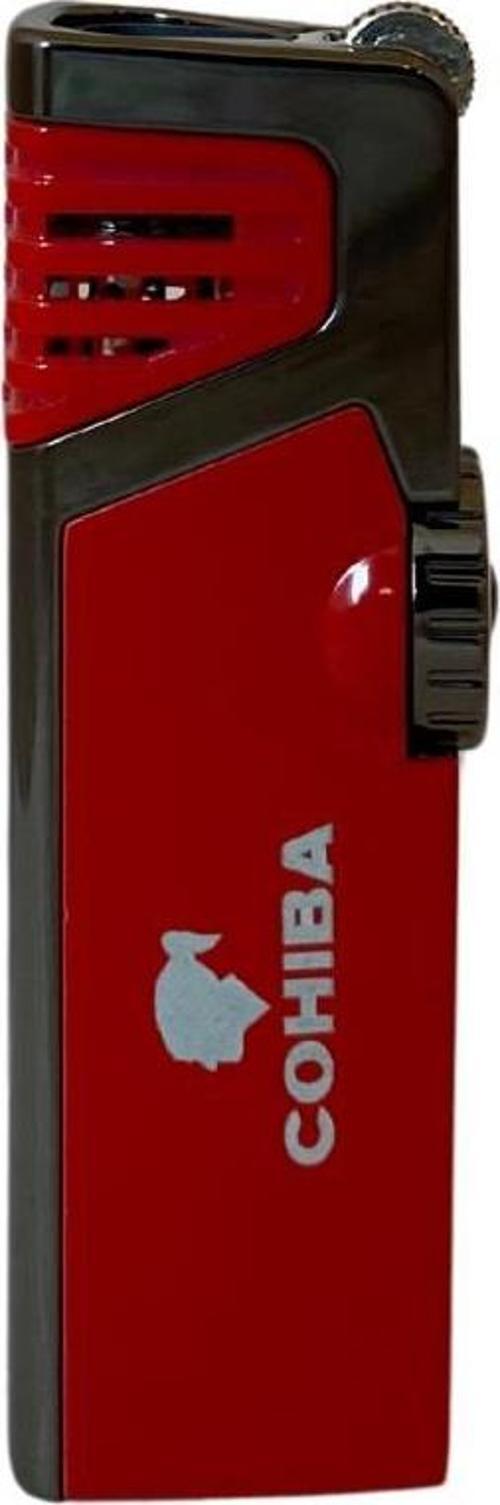 Gunmetal-Kırmızı Dahili Delicili 3 Torch Pürmüz Puro Çakmağı