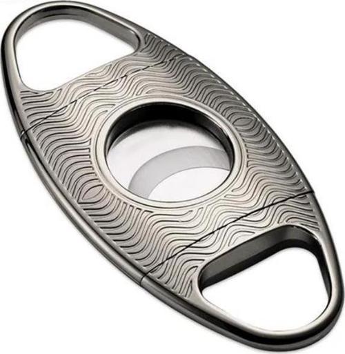 Gümüş İşlemeli Desenli Metal Puro Makası Kesici