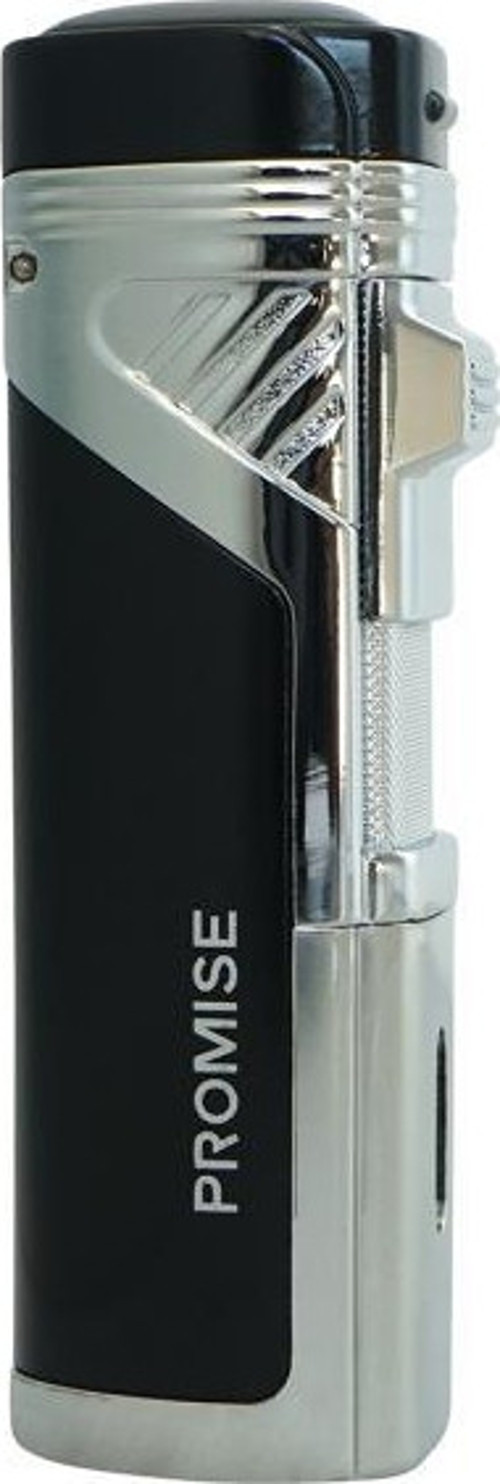 Dört Torch Pürmüz Siyah-Gümüş Puro Çakmağı