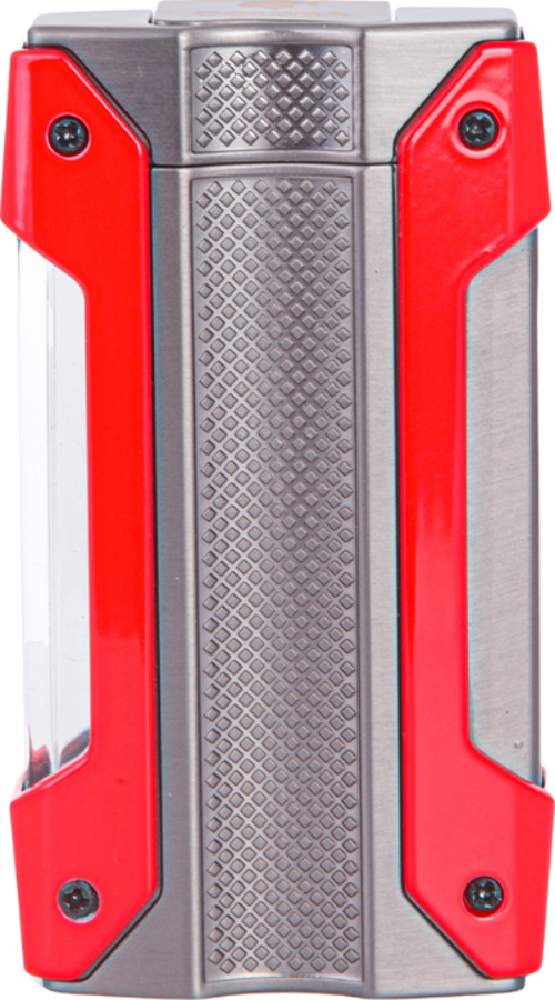 Tek Torch Pürmüz Kırmızı-Gunmetal Metal Puro Çakmağı