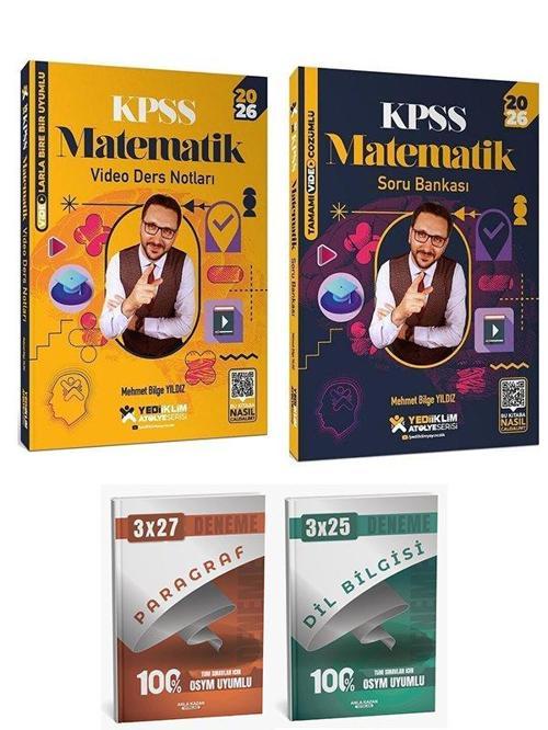 Yediiklim 2026 KPSS Matematik Atölye Video Ders Notları + Soru Bankası 2 li Set - Mehmet Bilge Yıldız Yediiklim Yayınlar