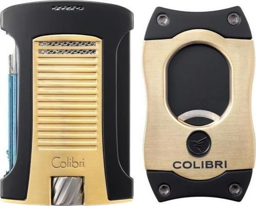 Daytona Gold-Siyah Tek Torch Çakmak & Gold S Cut Premium Puro Seti