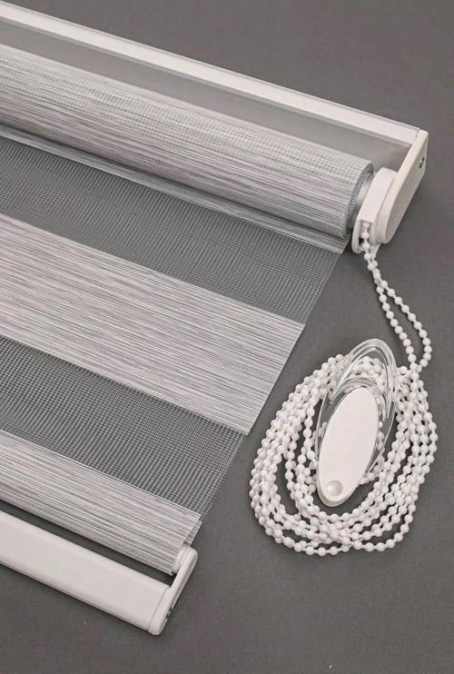 Açık Gri Bambu Zebra Perde