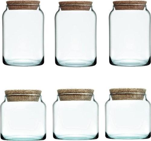 Aware Mantar Kapak Cam Kavanoz - Erzak Saklama Kavanozu 6 Lı Set