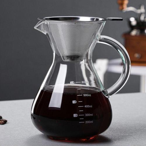 Tomurcukhome Chemex Filtreli Kahve Demliği  600 Ml Borosilikat Cam