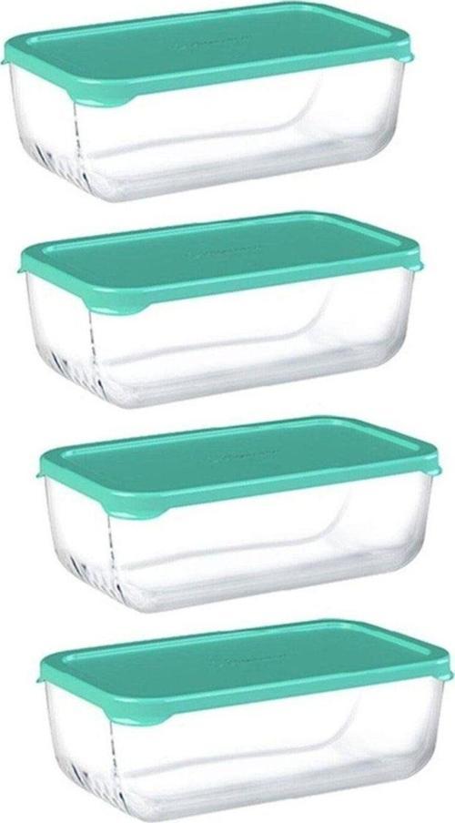 53743 Cam Saklama Kabı Plastik Kapaklı 4 Lü 1200