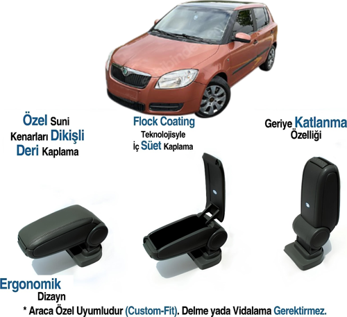 SKODA FABIA MK2  ARACA ÖZEL KOL DAYAMA KOLÇAK VİDASIZ 2008 2009 2010 2011 2012 2013 2014