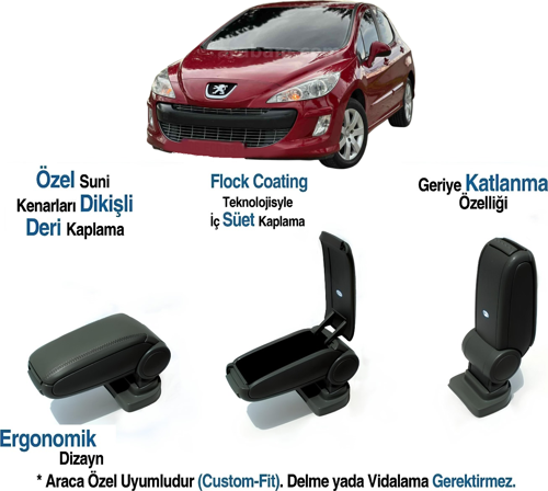 PEUGEOT 308 2ARACA ÖZEL KOL DAYAMA VİDASIZ K0LÇAK 2007 2008 2009 2010 2011 2012 2013