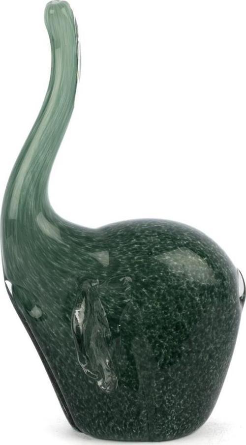 Yeşil Fil Cam Dekoratif Obje 16x26cm