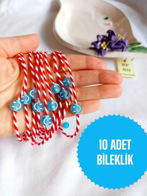 10 ADET MAVİ BONCUKLU MARTENİÇKA BİLEKLİK ŞANS ARKADAŞ SEVGİLİ EŞ ÇOCUK HEDİYE BAHAR BİLEKLİĞİ